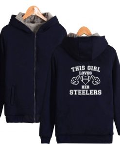 2018 New Style Likes Her Steelers Thick Hooded Jacket Zipper Hoodie Winter Fashion Print Casual Clothes 3