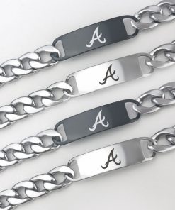 Alabama Crimson Tide Men Fashion Wristlet Stainless Steel Bracelet