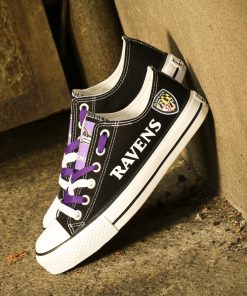 Baltimore Ravens Limited Print Fans Low Top Canvas Sneakers