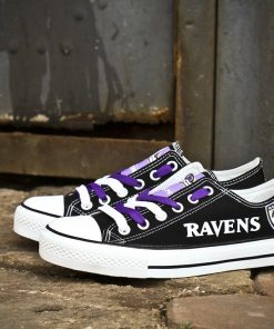 Baltimore Ravens Limited Print Fans Low Top Canvas Sneakers