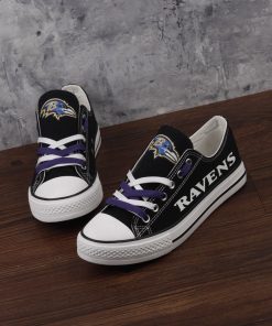 Baltimore Ravens Limited Print Luminous Low Top Canvas Sneakers