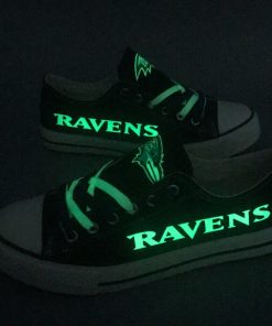 Baltimore Ravens Limited Print Luminous Low Top Canvas Sneakers