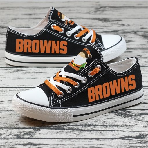 Christmas Cleveland Browns Limited Low Top Canvas Sneakers