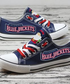 Christmas Columbus Blue Jackets Limited Low Top Canvas Sneakers