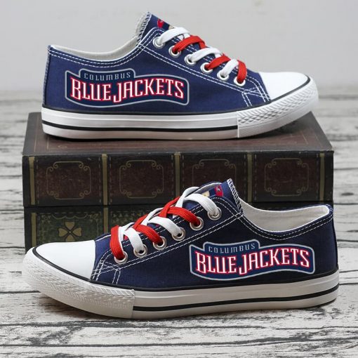 Christmas Columbus Blue Jackets Limited Low Top Canvas Sneakers