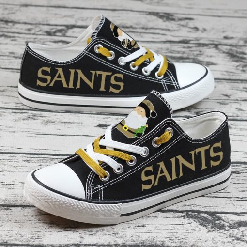 Christmas Design New Orleans Saints Fans Low Top Canvas Sneakers