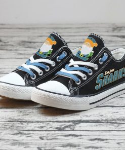 Christmas San Jose Sharks Limited Print Low Top Canvas Sneakers