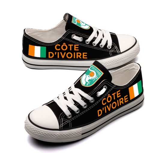 Coate d’Ivoire National Team Fans Low Top Canvas Sneakers