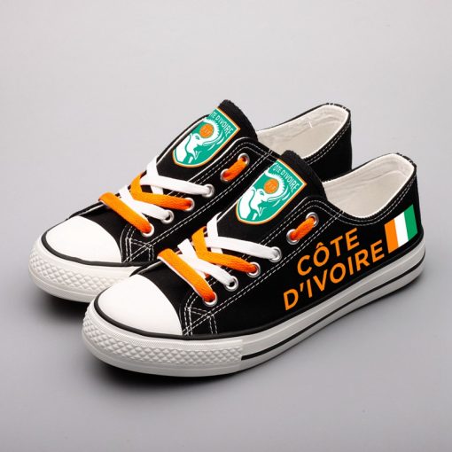 Coate d’Ivoire National Team Fans Low Top Canvas Sneakers