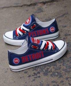 Detroit Pistons Limited Low Top Canvas Shoes Sport