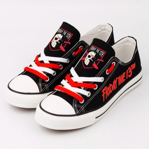 Halloween Friday the 13th Jason Voorhees Low Top Canvas Shoes