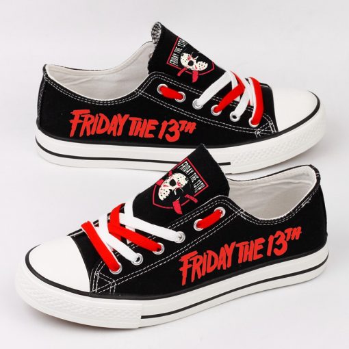 Halloween Friday the 13th Jason Voorhees Low Top Canvas Shoes