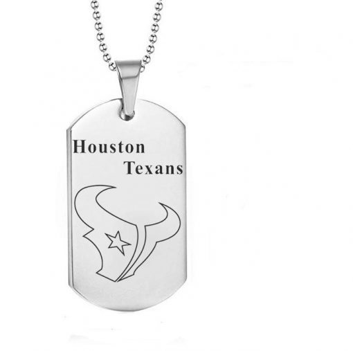 Houston Texans Engraving Tungsten White Necklace