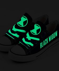 Marvel Avengers Hero Black Widow Luminous Printed Casual Canvas Shoes Sport