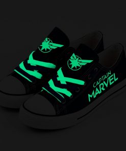Marvel Avengers Hero Captain Marvel Luminous Casual Canvas Low Top Sneakers