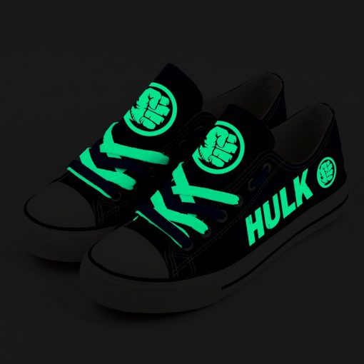 Marvel Avengers Hero Hulk Luminous Casual Canvas Low Top Sneakers
