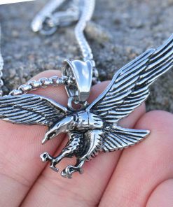 Mens Eagle Wings Necklace Antique Silver Native Scout Philadelphia Special Gift 2