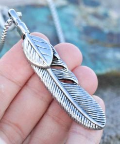 Mens Eagle Wings Necklace Antique Silver Native Scout Philadelphia Special Gift 3