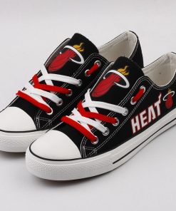 Miami Heat NBA Basketball Fans Low Top Canvas Shoes Sport