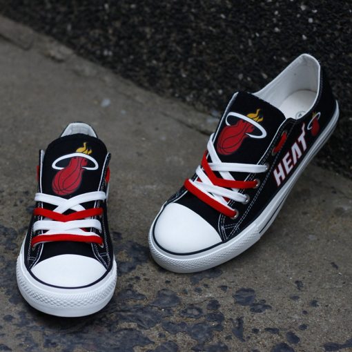 Miami Heat NBA Basketball Fans Low Top Canvas Shoes Sport