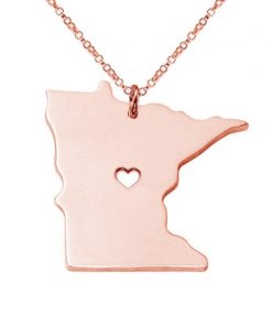 Minnesota State Necklace Design Cute Women Personalized Necklaces Fashion MI State Charm Link Necklace Chains