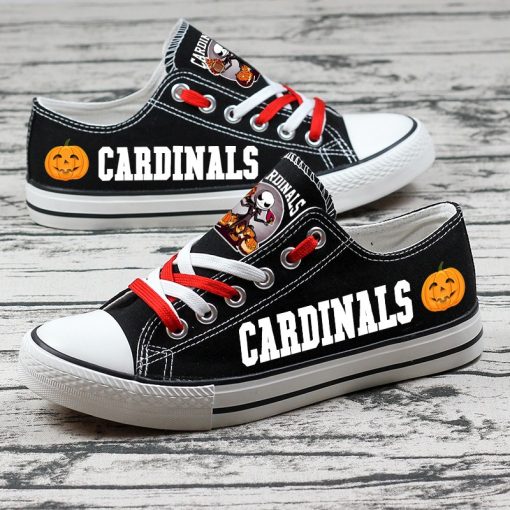 Arizona Cardinals Halloween Jack Skellington Canvas Sneakers