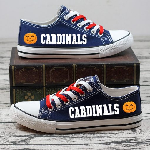 Arizona Cardinals Fan Halloween Jack Skellington Printed Canvas Sneakers