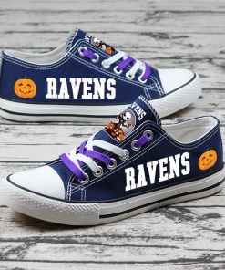 Baltimore Ravens Fans Halloween Jack Skellington Canvas Sneakers