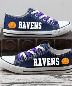 Baltimore Ravens Fans Halloween Jack Skellington Canvas Sneakers
