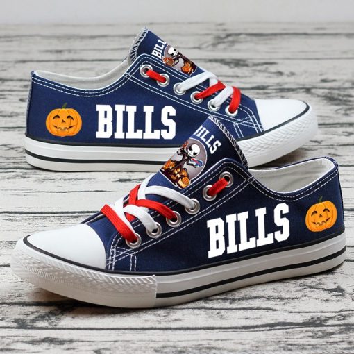 Buffalo Bills Halloween Jack Skellington Canvas Sneakers