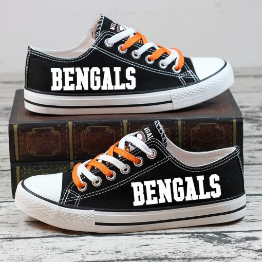 Cincinnati Bengals Halloween Design Jack Skellington Canvas Shoes Sneakers