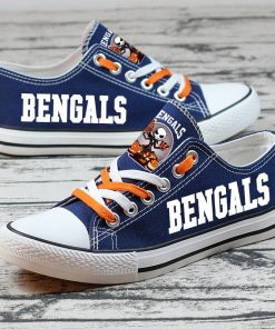 Cincinnati Bengals Halloween Jack Skellington Printed Canvas Sneakers