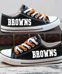 Cleveland Browns Halloween Jack Skellington Printed Canvas Sneakers