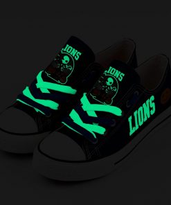 Detroit Lions Halloween Design Jack Skellington Canvas Shoes Sport