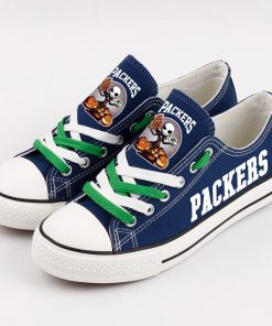 Green Bay Packers Halloween Jack Skellington Canvas Sneakers