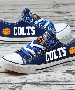 Indianapolis Colts Halloween Jack Skellington Canvas Sneakers