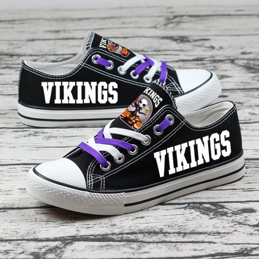 Minnesota Vikings Halloween Jack Skellington Canvas Sneakers