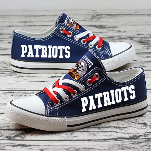 New England Patriots Halloween Jack Skellington Canvas Sneakers