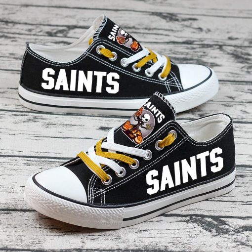 New Orleans Saints Halloween Jack Skellington Canvas Sneakers