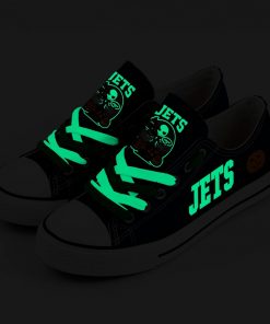 New York Jets Halloween Jack Skellington Printed Canvas Sneakers