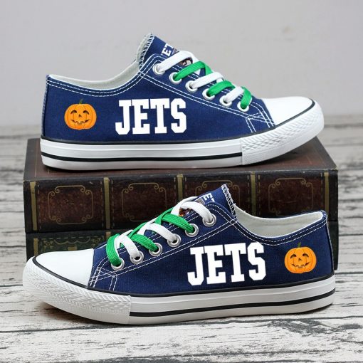 New York Jets Halloween Jack Skellington Printed Canvas Sneakers