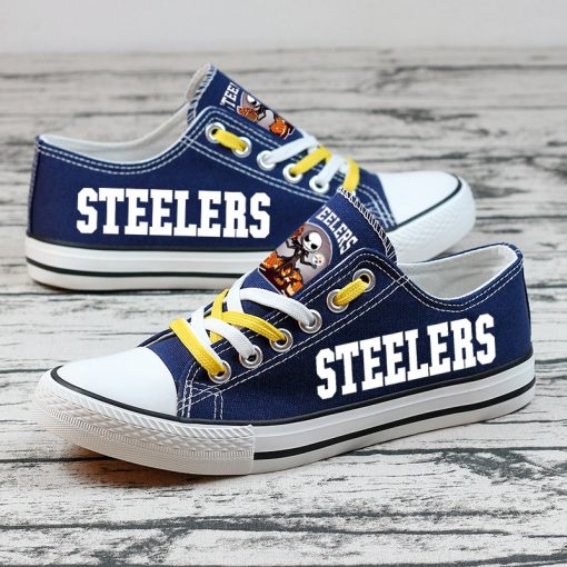 Pittsburgh Steelers Halloween Jack Skellington Canvas Sneakers