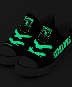 Seattle Seahawks Halloween Jack Skellington Canvas Sneakers