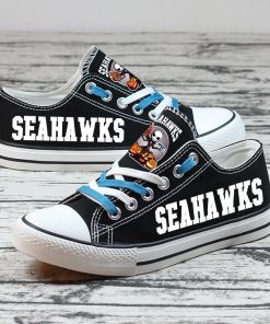 Seattle Seahawks Halloween Jack Skellington Canvas Sneakers