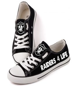 Oakland Raiders Limited Fans Low Top Canvas Shoes Sport