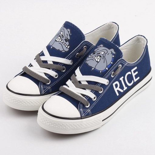 Rice Bulldogs Limited High School Students Low Top Canvas Sneakers