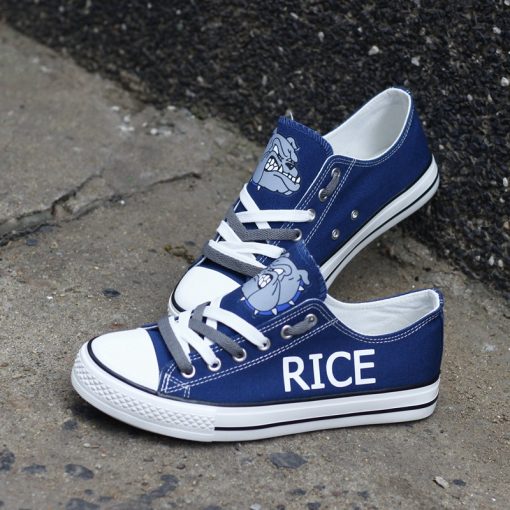 Rice Bulldogs Limited High School Students Low Top Canvas Sneakers