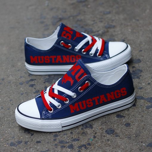 SMU Mustangs Limited Low Top Canvas Sneakers