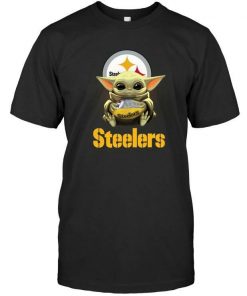Steelers baby Yoda Tee Cool Clothes Funny Black T Shirt S 6XL