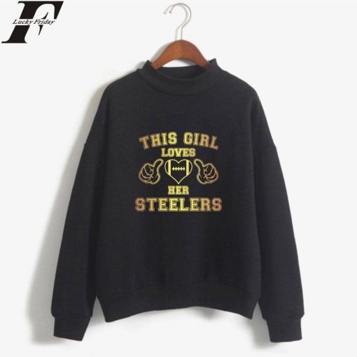 This Girl Loves Her Steelers Turtlenecks Hoodies Sweatshirts Casual Hip Hop Hoodies Casual Clothes Plus Size 1